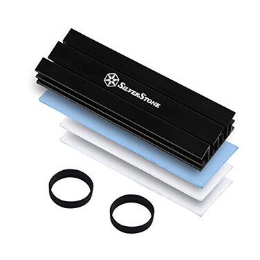 SilverStone Technology Aluminum Alloy Heatsink with Multiple Thermal Pads for PCIE NVME M2 or SATA M2 TP02M2