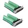 Jienk 2Pcs DB25 Male Female Breakout Board Connector RS232 DSUB Serial 25 Pin Port Terminal Solderfree Adapter with Nut