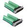 Jienk 2Pcs DB25 Male Female Breakout Board Connector RS232 DSUB Serial 25 Pin Port Terminal Solderfree Adapter with Nut