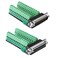 Jienk 2Pcs DB25 Male Female Breakout Board Connector RS232 DSUB Serial 25 Pin Port Terminal Solderfree Adapter with Nut