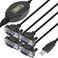 Gearmo 4 Port RS232 to USB Adapter with LED Indicators 5ft Length FTDI Chipset ESD Protection WindowsmacOSLinux Compatible