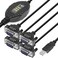 Gearmo 4 Port RS232 to USB Adapter with LED Indicators 5ft Length FTDI Chipset ESD Protection WindowsmacOSLinux Compatible