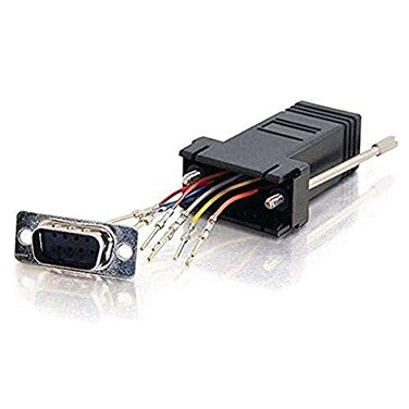 C2G 02947 RJ45 to DB9 Male Serial RS232 Modular Adapter Black 15 Inch