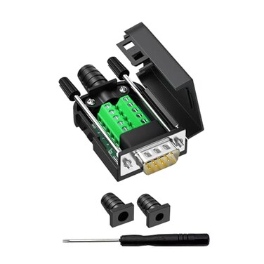 YIOVVOM DB9 Breakout Connector Male 9 pin RS232 connectors Solderless DSUB RS485 Serial Adapter Module Board with Screw Terminals Case Long Bolts