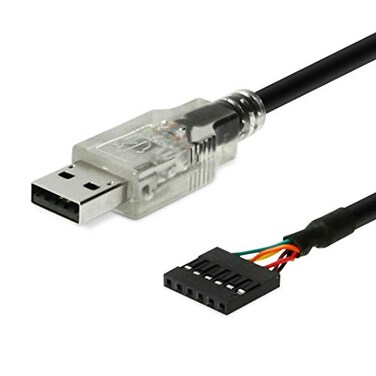 Gearmo USB to TTL Serial Adapter Cable 5V with FTDI FT232QR Chip 6 Pin Female Socket Header UART Windows 11 10 8 7 macOS Linux 3ft 5 Volt
