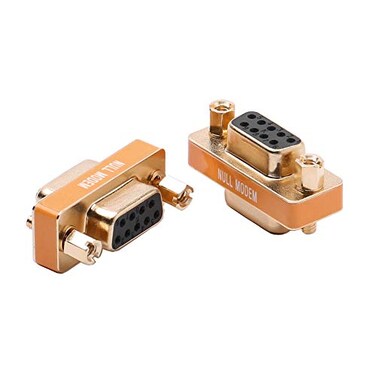 Arnorin KINGDEE INC DB9 Null Modem Adapter Female to Female Slimline Data Transfer Serial Port Adapter Gold Plated 2 Pack