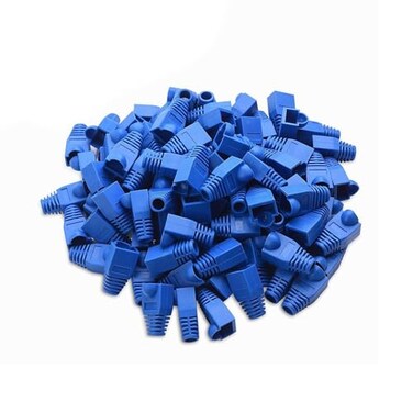 YIOVVOM Soft Plastic Ethernet RJ45 Cable Connector Boots Cover Strain Relief Boots CAT5 CAT5E CAT6 CAT6E 100PCS Blue