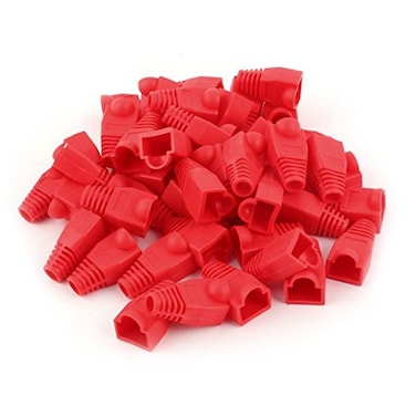 Copapa Soft Plastic Ethernet RJ45 Cable Connector Boots Cover Strain Relief Boots CAT5 CAT5E CAT6 CAT6E 100PCS by Red