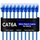Rapink Patch Cables Cat6a 1ft 10 Pack Slim Cat6a Ethernet Patch Cable 10G Support Snagless Cat 6 Patch Cable for Patch Panel to Switch Flexiable Cat 6a Ethernet Cable with Gold Plated