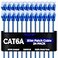 Rapink Patch Cables Cat6a 7ft 24 Pack Slim Cat6a Ethernet Patch Cable 10G Support Snagless Cat 6 Patch Cable for Patch Panel to Switch Flexiable Cat 6a Ethernet Cable with Gold Plated