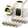 AMPCOM CAT7 Inline Coupler RJ45 STP Keystone Jack Shielded Female to Female Feedthrough Ethernet Module 12 Pack