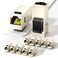 AMPCOM CAT7 Inline Coupler RJ45 STP Keystone Jack Shielded Female to Female Feedthrough Ethernet Module 12 Pack