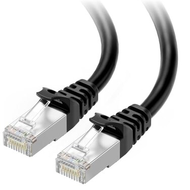 Cable Matters 10Gbps Snagless Shielded Cat 6A Ethernet Cable 20ft Cat 6A Cable Cat6A Cord Ethernet Cord Black