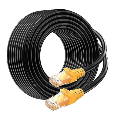 Cable Matters 10Gbps Pure Copper 24 AWG Cat 6A Ethernet Cable 100ft DirectBurial Rated Waterproof and Weatherproof Outdoor Ethernet Cable with 500 MHz Bandwidth Long Cat6a PoE Cord