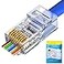 PETECHTOOL RJ45 Cat6 Cat5 Connectors Ends Gold Plated 8P8C Ethernet Pass Through Plug 100Pack