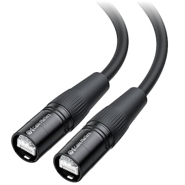 Cable Matters Shielded Cat6 Ethernet Cable Compatible with EtherCON RJ45 Connectors in Black 20 ft for Professional Audio Video and Networking Applications