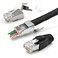 XANHAM 30 Pack Cat7 Cat6A Pass Through Shielded RJ45 Connector Modular Network 50 GoldPlated Plug for Cat 6 Cat 6A Cat 7 and Cat 8 with Strain Relief Boots