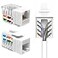 SATMAXIMUM 30 Pack Cat6 Keystone Ethernet Wall Jacks RJ45 Punch Down Slim Profile UTP White 45 Degree for Patch Panel Wall Plate Supports Up to 10Gbps