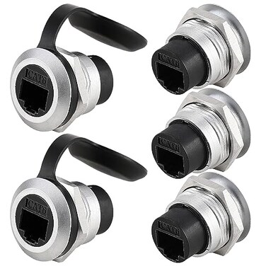 PENGLIN 5PCS RJ45 CAT6 Panel Mount Connector CAT6 Ethernet LAN Pass Through Coupler Female to Female Network Bulkhead Socket