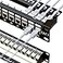 iwillink 10Gbps Cat7 Patch Panel 24 Port RJ45 Through Coupler 1U Shielded Patch Panel STP 19Inch with Back Bar Wallmount or Rackmount Compatible with Cat7 Cat6A Cat6 Cat5e Cabling