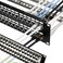 Rapink Patch Panel 48 Port Cat6A with Inline Keystone 10G Support Coupler Patch Panel STP Shielded 19Inch with Removable Back Bar 1U Network Panel for Cat7 Cat6 Cat6A Cat5e