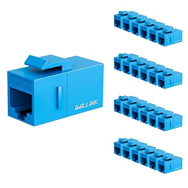 iwillink RJ45 Cat6 Keystone Coupler 25Pack Female to Female Cat6 Keystone Jack UTP Keystone Coupler InsertKeystone Jack Ethernet Coupler Blue