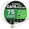 CableGeeker Cat 6 Ethernet Cable 75 ft IndoorOutdoor High Speed 10Gbps Flat Internet Network Cable Pure Copper Ethernet Patch Cable Long Computer LAN Cable with Clips Straps for Router Modem PS45 Whit