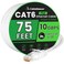 CableGeeker Cat 6 Ethernet Cable 75 ft IndoorOutdoor High Speed 10Gbps Flat Internet Network Cable Pure Copper Ethernet Patch Cable Long Computer LAN Cable with Clips Straps for Router Modem PS45 Whit