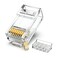 CNCOB Cat6 RJ45 Connectors 2Piece Design with Load Bar 100Pack Gold Plated 8P8C Modular Plug for Cat6Cat5e Ethernet Cables UTP Crimp Connectors for Solid Stranded Wires 2326AWG