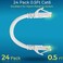 Rapink Patch Cables Cat6 05ft 24 Pack Ethernet Patch Cable 10G Support Cat 6 Patch Cable for Patch Panel to Switch Flexiable Cat 6 Ethernet Cable with Gold Plated White
