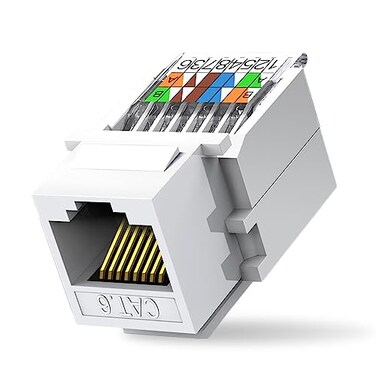 ZOERAX 20Pack Cat6 ToolLess RJ45 Keystone Jack No PunchDown Tool Required Module Coupler Not Compatible with Patch Panel White