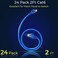 Rapink Patch Cables Cat6 2ft 24 Pack Ethernet Patch Cable 10G Cat 6 Patch Cable for Patch Panel to Switch Flexiable Cat 6 Ethernet Cable with Gold Plated Blue
