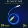 Rapink Patch Cables Cat6 Cat6a 3ft 24 Pack Slim Cat6a Ethernet Patch Cable 10G Support Snagless Cat 6 Patch Cable for Patch Panel to Switch Flexiable Cat6 Ethernet Cable Blue
