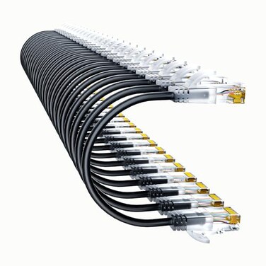10Gsupxsel Cat6a Patch Cables 2ft 24 Pack Slim Cat6 Ethernet Patch Cable Pure Copper Flexible Cat 6 Patch Cable 550MHZ 10G SpaceSaving Cat 6A Network Cables for Patch Panel Black