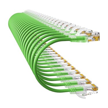 10Gsupxsel Cat6a Patch Cables 1ft 24 Pack Slim Cat6 Ethernet Patch Cable Pure Copper Flexible Cat 6 Patch Cable 550MHZ 10G SpaceSaving Cat 6A Network Cables for Patch Panel Green