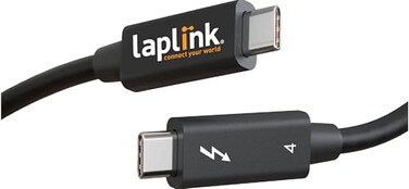 LAPLINK Thunderbolt 4 Cable for Ultra High Speed Data Transfer Transfer Cable for PCmover Software not Included Compatible with Thunderbolt 3 and Thunderbolt 4 Ports 26 ft