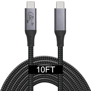 Vebner 10Foot USB4 Cable Compatible with Thunderbolt 3 Thunderbolt 4 and USBC Supports 8K HD Display 20gbps Data Transfer 240W Charging