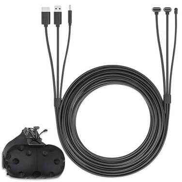 Skywin 3in1 Round VR Backpack Cable 1 Meter32 Feet Compatible with HP Z VR Backpack HTC Vive for Linkbox and Headset Connection Black