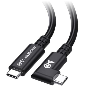 Cable Matters 20Gbps Right Angle USB 4 Cable 98ft Supports Up to 8K30Hz 4K120Hz Video 240W Charging 20Gbps Data Transfer Compatible with Thunderbolt 4 Cable MacBook Pro XPS Surface Pro