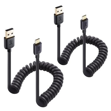 Cable Matters 2Pack Coiled Micro USB Cable Coiled Micro USB to USB20 24 Feet