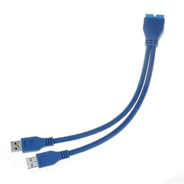 JSER Dual Port USB 30 A Male to 20 Pin Male Motherboard Extension Cable Adapter 5Gbps