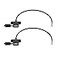RIIEYOCA 2Pcs USB Female Plug 2pin 22AWG Bare Wire Power Data Cable With Dust Cap DIY Pigtail for Equipment Installed or Replace Repair 30CM