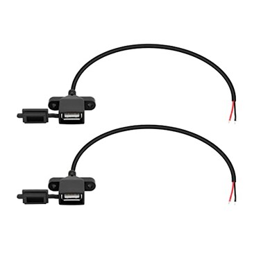 RIIEYOCA 2Pcs USB Female Plug 2pin 22AWG Bare Wire Power Data Cable With Dust Cap DIY Pigtail for Equipment Installed or Replace Repair 30CM
