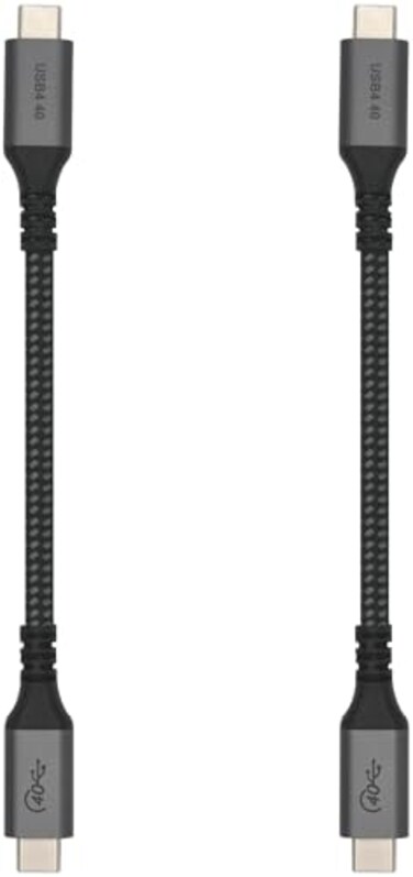 Vebner 6Inch Extra Short USB4 Cable 40Gbps Supports 100W 20V 5A Charging Compatible with Thunderbolt 3 and USBC 2Pack