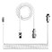 ZIYOU LANG C01 Custom Coiled USB C to A Cable with Detachable Double Sleeved Spiral Cable Extendable Spring Line Metal Aviator for PlayStation Xbox Keyboard Mouse USB Flash Drive PrinterWhite