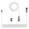ZIYOU LANG C01 Custom Coiled USB C to A Cable with Detachable Double Sleeved Spiral Cable Extendable Spring Line Metal Aviator for PlayStation Xbox Keyboard Mouse USB Flash Drive PrinterWhite