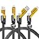 Gartmost 2Pack 4 in 1 Fast Charging Cable Transferring Data 665 Ft Braided Cable 65W USB C USB A and IP Multiple Charging Cable for PhonePadMore