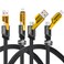 Gartmost 2Pack 4 in 1 Fast Charging Cable Transferring Data 665 Ft Braided Cable 65W USB C USB A and IP Multiple Charging Cable for PhonePadMore