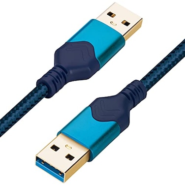 ROFICORD USB 30 Male to Male Cable USB A to USB A High Speed Data Cord Compatible with Hard Disk DriveLaptop CoolerSettop BoxDVD PlayerTVCamera and More 2 FT Blue