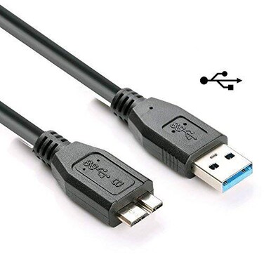 MaxLLTo USB 30 Power Charger Data SYNC Cable Cord for Toshiba External Hard Drive Disk 1tb 2tb 3tb 3ft Long Balck